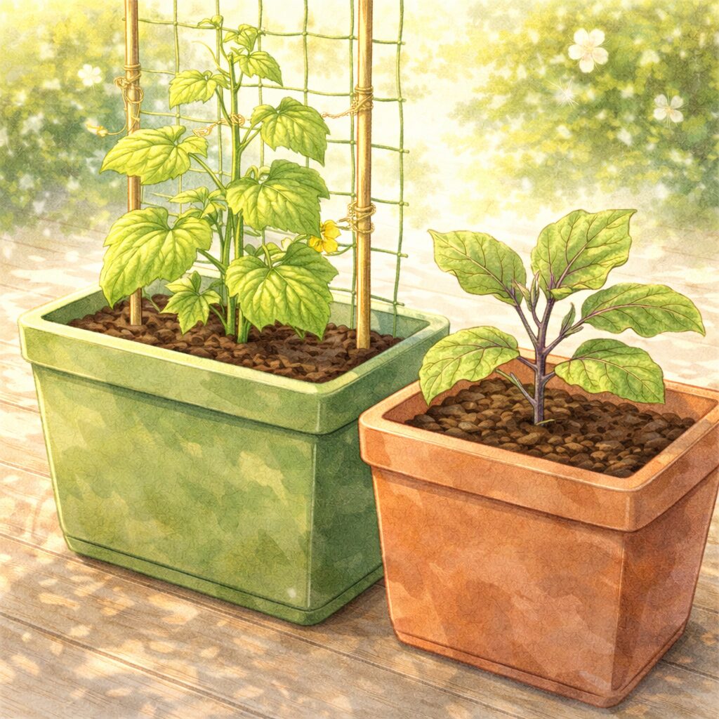 深型プランターの野菜