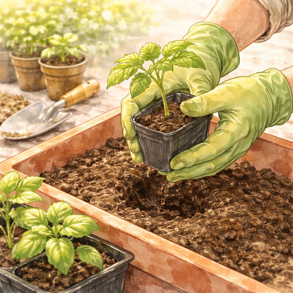 苗の植え付け
